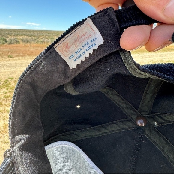 Vintage 80s black corduroy trucker hat Bailey Bonds rare Frank Hoffer - Picture 5 of 10